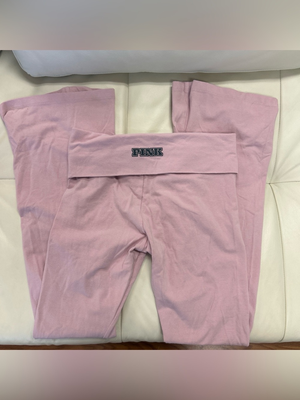 Victoria’s Secret PINK Light Pink Foldover Leggings Size Small